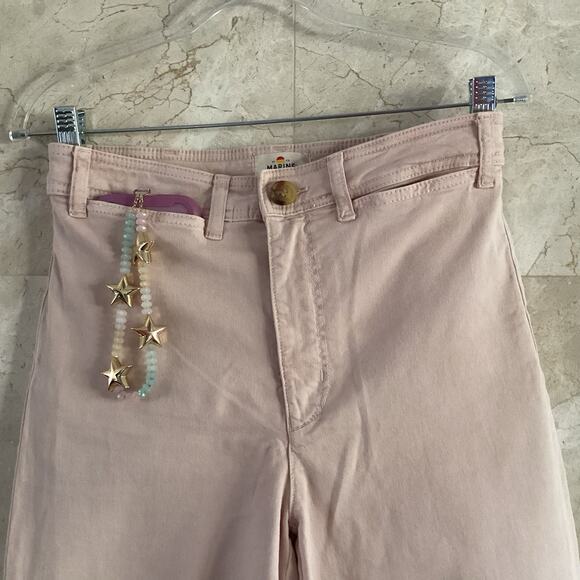 Marine Layer Bridget Crop Pants Size 10 Peach Whip Wide Leg Slim Fit Fall Preppy - Picture 9 of 12